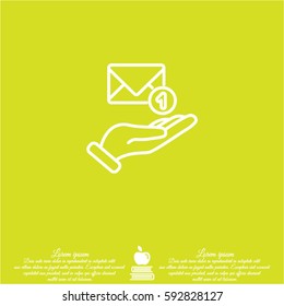Web line icon. E-mail (letter) in hand