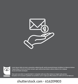 Web line icon. E-mail (letter) in hand