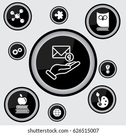Web line icon. E-mail (letter) in hand
