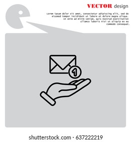 Web line icon. E-mail (letter) in hand