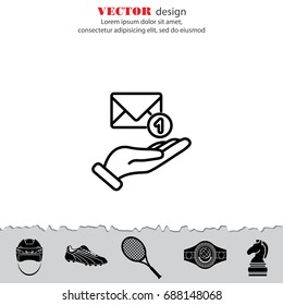 Web line icon. E-mail (letter) in hand
