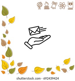 Web line icon. E-mail (letter) in hand