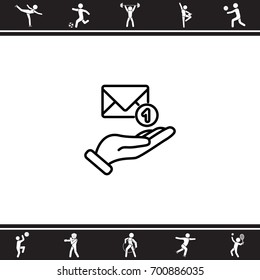 Web line icon. E-mail (letter) in hand