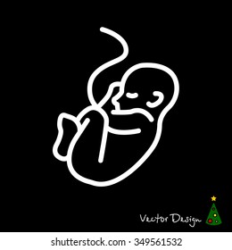 Web line icon. Embryo, baby symbol