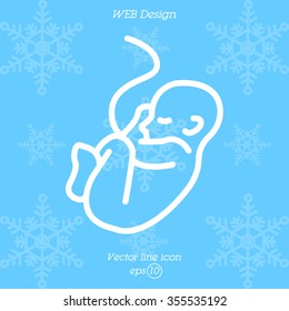 Web line icon. Embryo, baby symbol