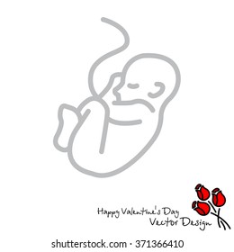Web line icon. Embryo, baby symbol