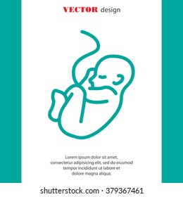 Web line icon. Embryo, baby symbol