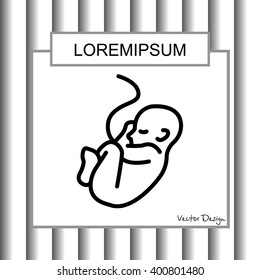 Web line icon. Embryo, baby symbol