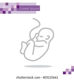Web line icon. Embryo, baby symbol