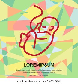 Web line icon. Embryo, baby symbol