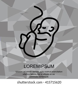 Web line icon. Embryo, baby symbol