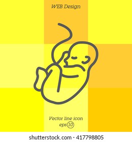 Web line icon. Embryo, baby symbol