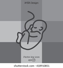 Web line icon. Embryo, baby symbol