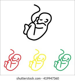 Web line icon. Embryo, baby symbol