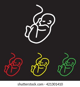 Web line icon. Embryo, baby symbol