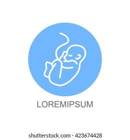 Web line icon. Embryo, baby symbol