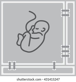 Web line icon. Embryo, baby symbol