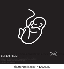 Web line icon. Embryo, baby symbol