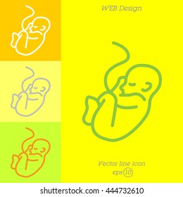 Web line icon. Embryo, baby symbol
