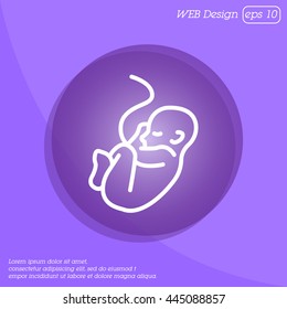 Web line icon. Embryo, baby symbol