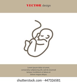 Web line icon. Embryo, baby symbol
