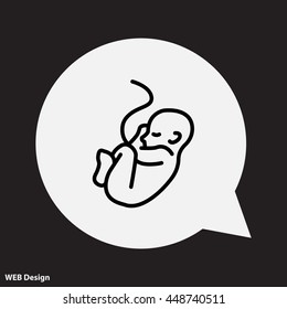 Web line icon. Embryo, baby symbol