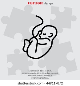 Web line icon. Embryo, baby symbol