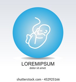 Web line icon. Embryo, baby symbol