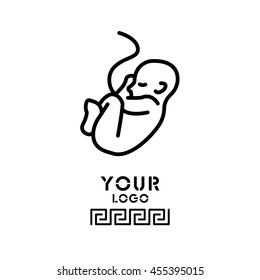 Web line icon. Embryo, baby symbol