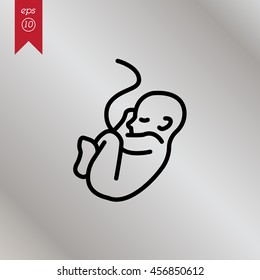 Web line icon. Embryo, baby symbol