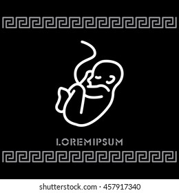 Web line icon. Embryo, baby symbol
