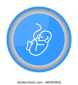 Web line icon. Embryo, baby symbol
