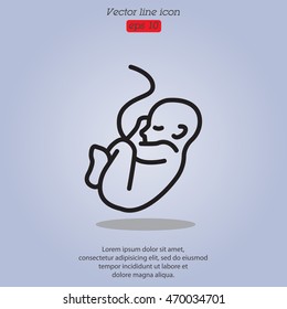 Web line icon. Embryo, baby symbol