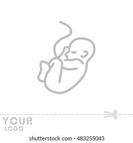 Web line icon. Embryo, baby symbol