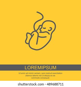 Web line icon. Embryo, baby symbol