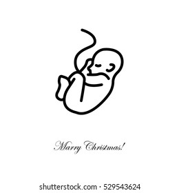 Web line icon. Embryo, baby symbol