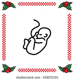 Web line icon. Embryo, baby symbol