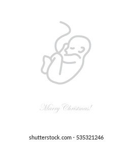 Web line icon. Embryo, baby symbol