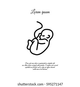 Web line icon. Embryo, baby symbol