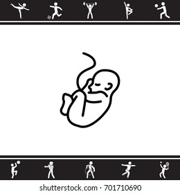 Web line icon. Embryo, baby symbol
