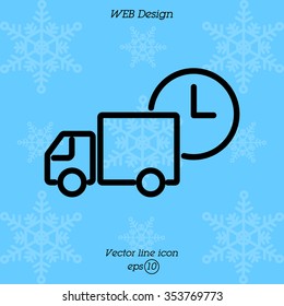 Web line icon. Express delivery