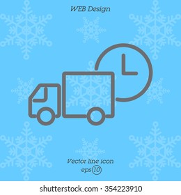 Web line icon. Express delivery