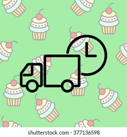 Web line icon. Express delivery