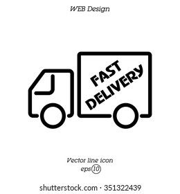 Web line icon. Fast delivery