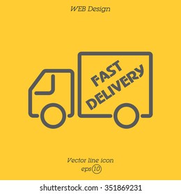 Web line icon. Fast delivery