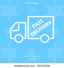 Web line icon. Fast delivery