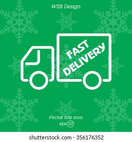 Web line icon. Fast delivery