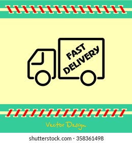 Web line icon. Fast delivery