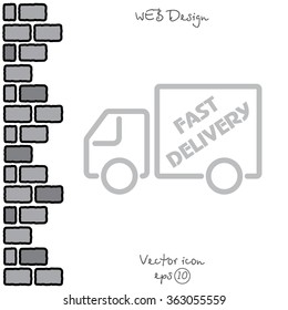 Web line icon. Fast delivery