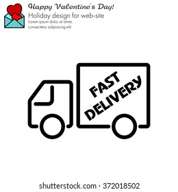 Web line icon. Fast delivery